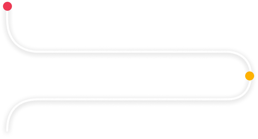 A curved line with a green dot at one end and a diamond shape at the other.